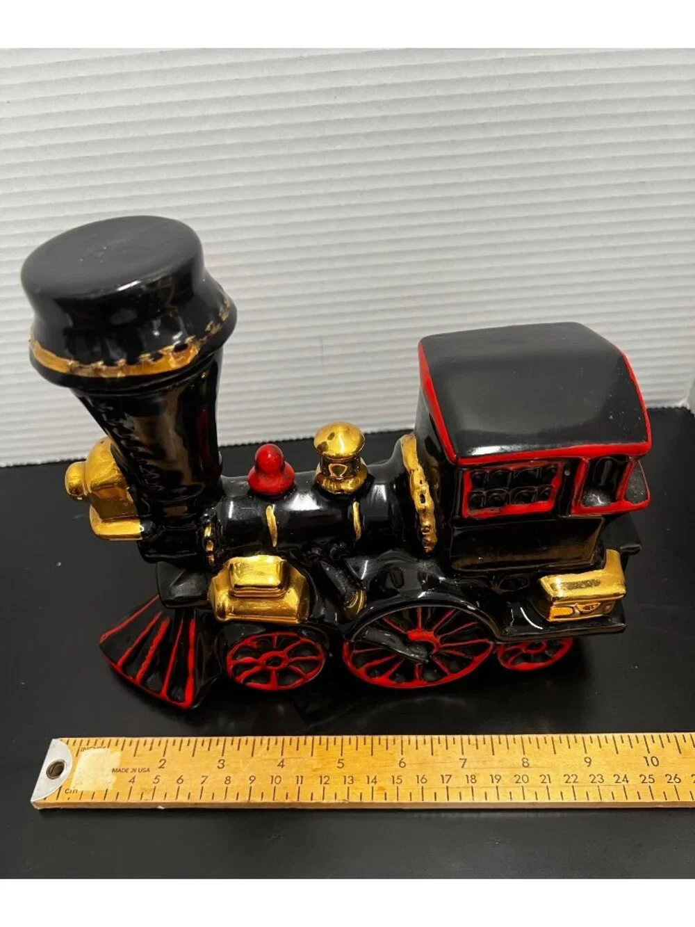 Vintage Ezra Brooks whiskey decanter, EMPTY, black train locomotive
